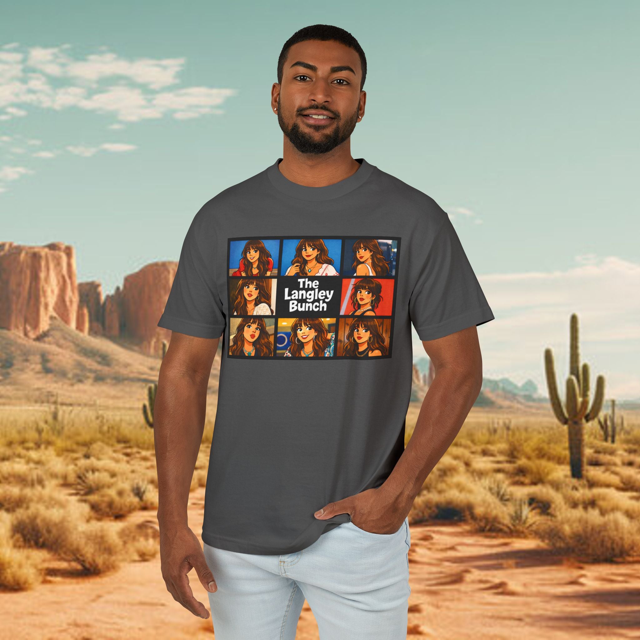 The Langley Bunch - Men's Graphic Trendy Tee (Garment-Dyed Heavyweight)