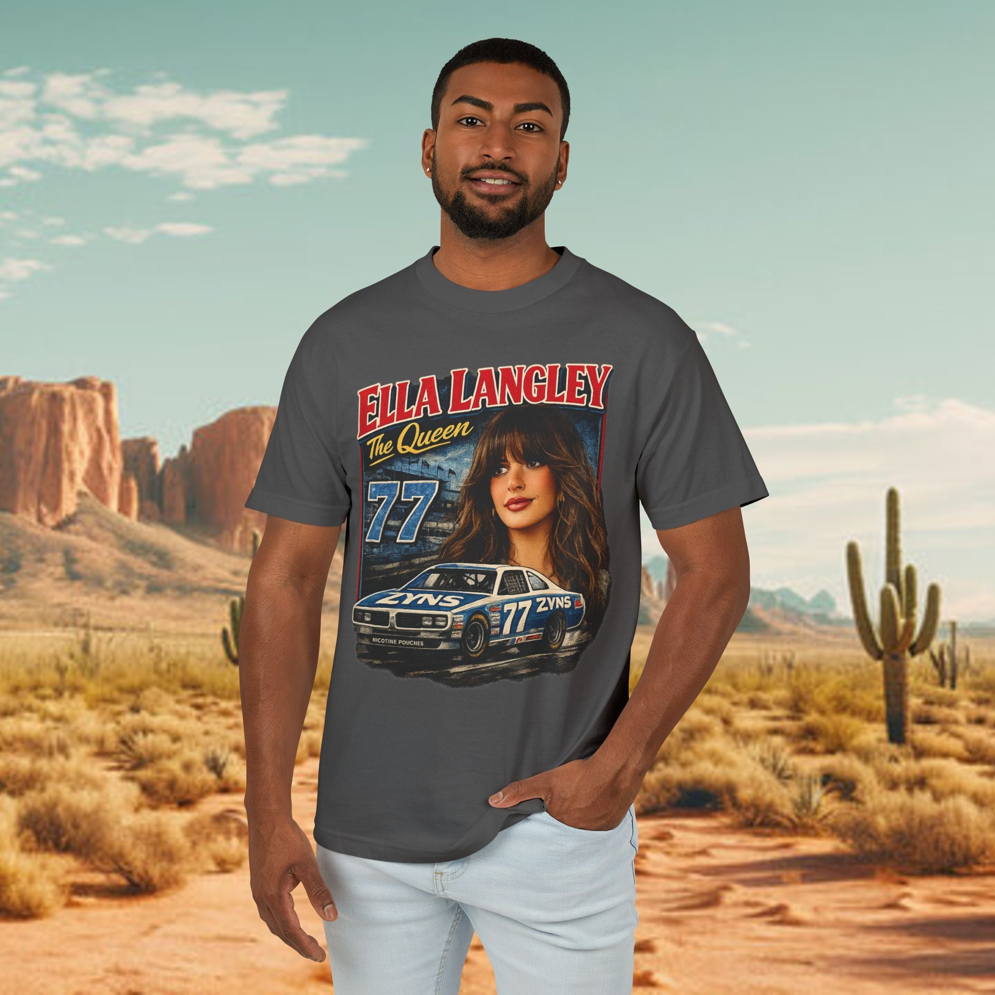The Queen - Men's Graphic Trendy Tee (Garment-Dyed Heavyweight)