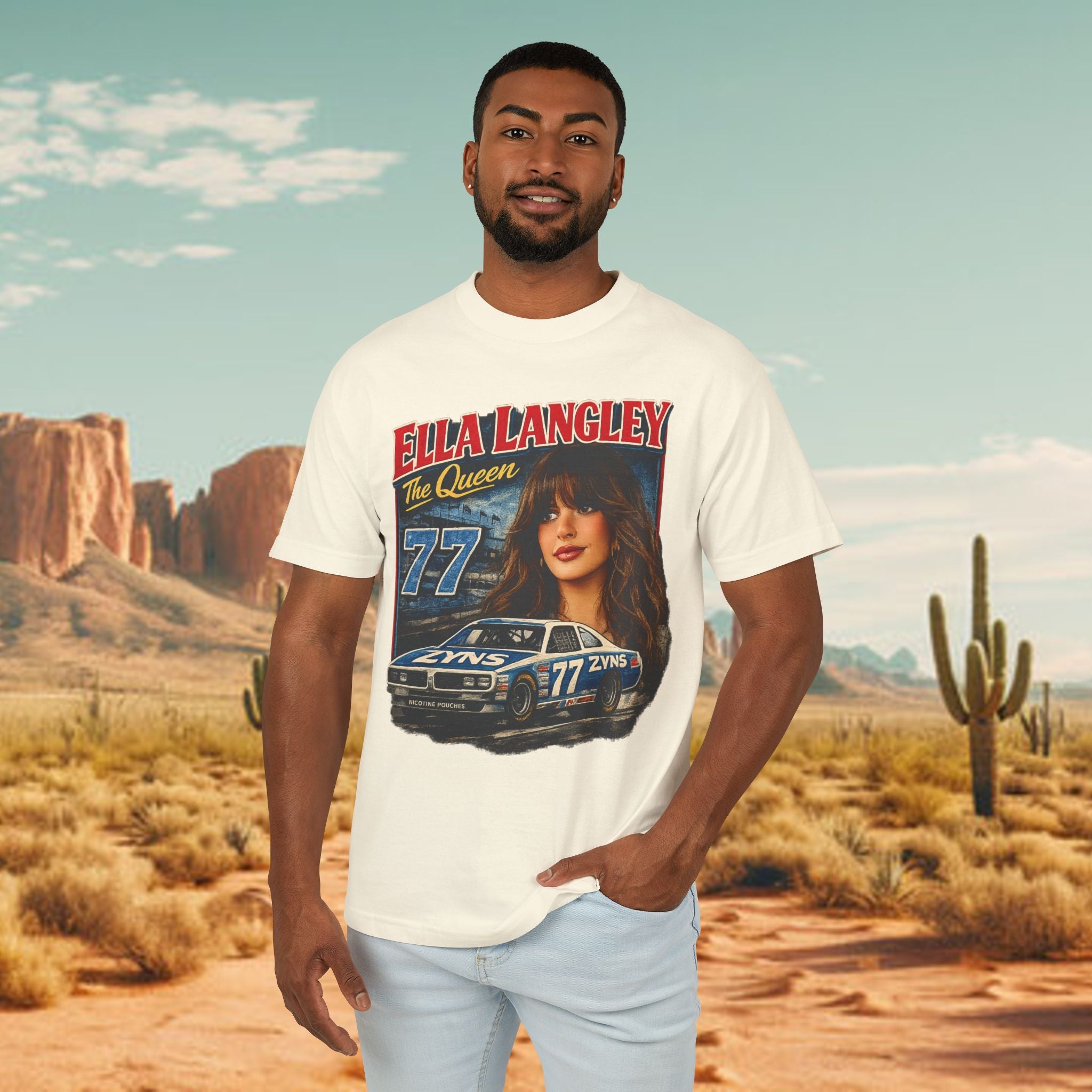 The Queen - Men's Graphic Trendy Tee (Garment-Dyed Heavyweight)